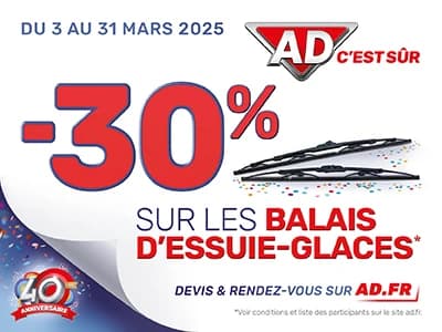 Offre Exceptionnelle : -30% sur Balais d'Essuie-Glace