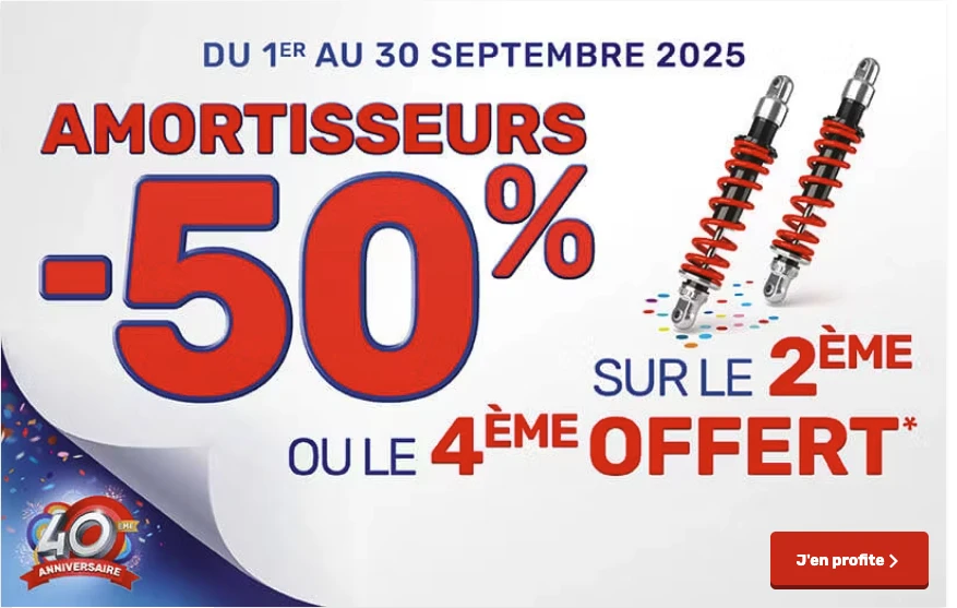 AMORTISSEURS : 2ème à -50% ou 4ème GRATUIT